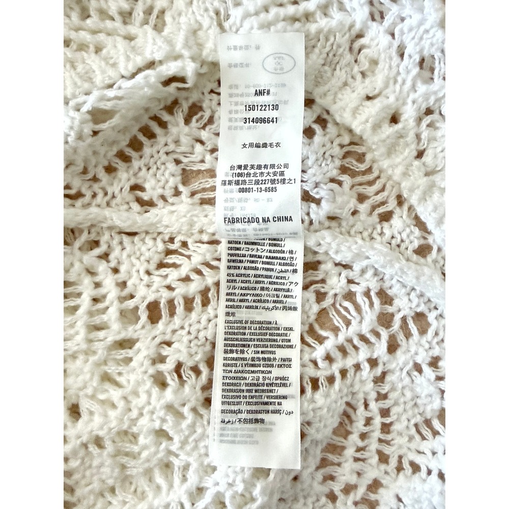 Vintage Abercrombie & Fitch White Crochet Knit Tank Top Y2K Boho 2000s 150122130 - Picture 5 of 8